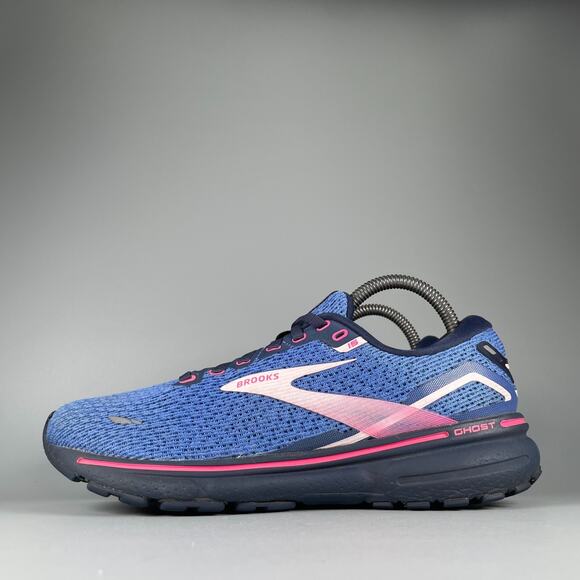 Brooks Shoes - Brooks Ghost 15 Women's Size 8.5 Blue Pink Black Athletic Running Shoes Sneakers